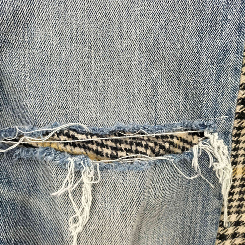 リーバイス Levis 501 SKINNY STRETCH 千鳥格子 ドッキング ボタンフライデニム メンズ W25/L26