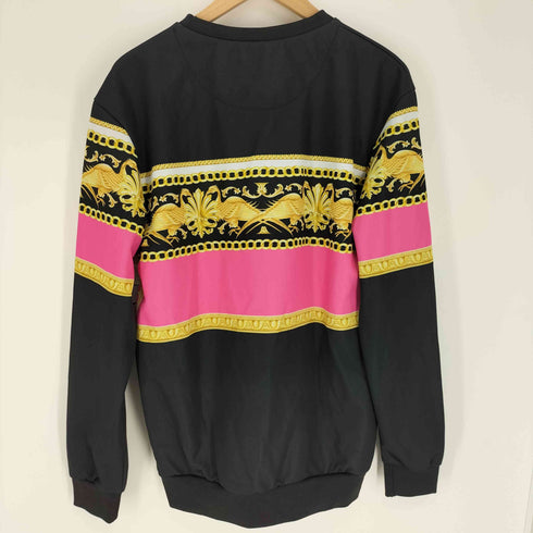 ザラ ZARA 総柄 ポリ クルーネック スウェット メンズ import:M