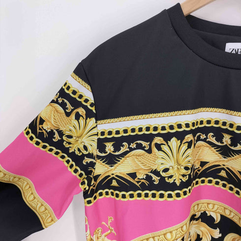 ザラ ZARA 総柄 ポリ クルーネック スウェット メンズ import:M