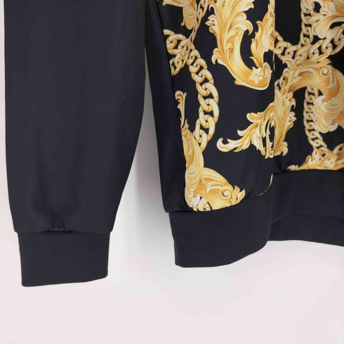ザラ ZARA 総柄 ポリ クルーネック スウェット メンズ import:M