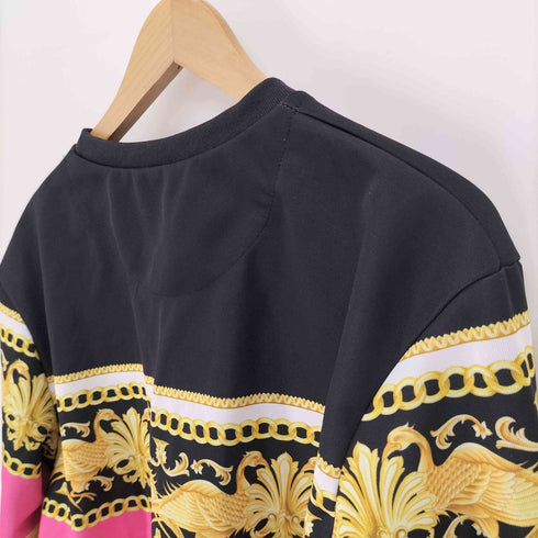 ザラ ZARA 総柄 ポリ クルーネック スウェット メンズ import:M