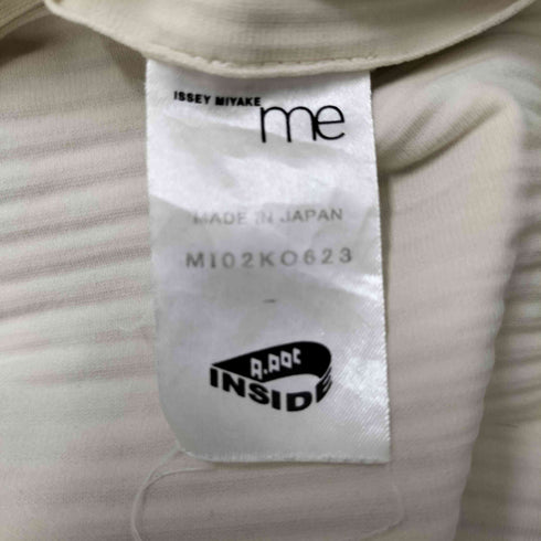 ミー イッセイミヤケ me ISSEY MIYAKE 平面パターン レイヤード プリーツ ノーカラー シャツ レディース