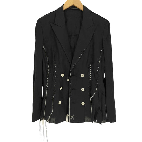 ヨウジヤマモト Yohji Yamamoto 24SS LINEN CLOTH 6B HAND STITCH DOUBLE JACKET レディース JPN:2