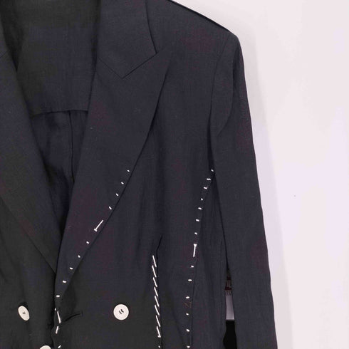 ヨウジヤマモト Yohji Yamamoto 24SS LINEN CLOTH 6B HAND STITCH DOUBLE JACKET レディース JPN:2