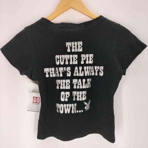 プレイボーイ PLAYBOY 両面プリントクロップドTシャツ レディース import:M