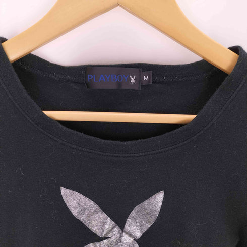 プレイボーイ PLAYBOY 両面プリントクロップドTシャツ レディース import:M
