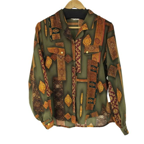GOLD CAT スカーフ柄シャツ レディース