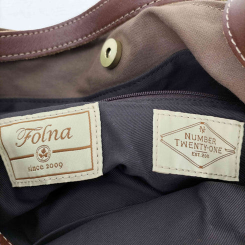 Folna NUMBER TWENTY-ONE Harris Tweed タータン チェック ウール ツイード 2WAY ハンドバッグ ショルダー バッグ メンズ