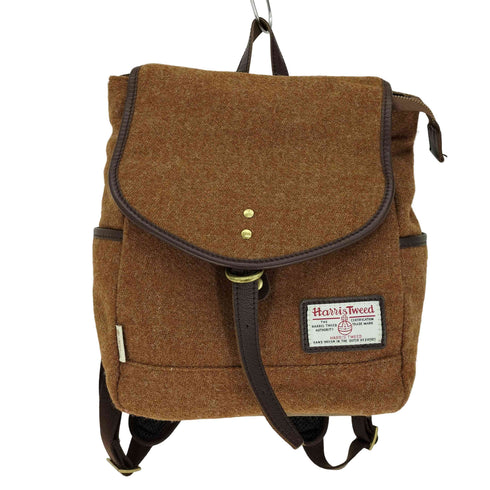 Folna Harris Tweed ロゴ パッチ ウール ツイード バックパック リュック レディース