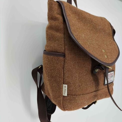 Folna Harris Tweed ロゴ パッチ ウール ツイード バックパック リュック レディース