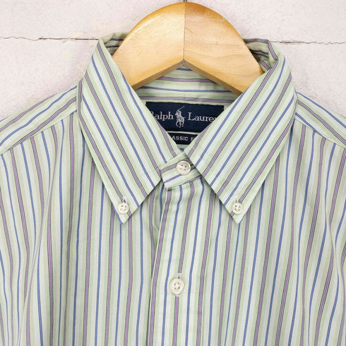 ラルフローレン RALPH LAUREN CLASSIC FIT ポニー刺繍BDストライプS/S シャツ メンズ JPN:M