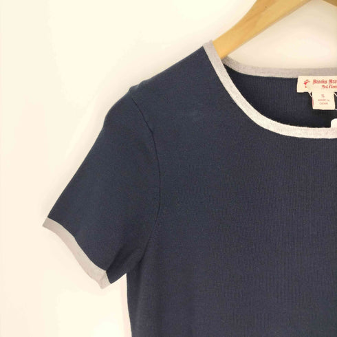 ブルックスブラザーズレッドフリース BROOKS BROTHERS REDFLEECE レーヨン混 ライン デザイン S/S ワンピース レディース import:S