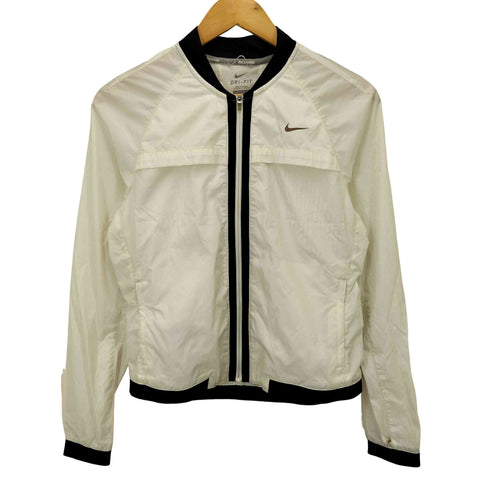 ナイキ NIKE DRI-FIT 裏地メッシュ スウッシュ プリント ジップアップ ジャケット レディース import:L