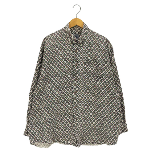 CAMBRIDGE 総柄 コットン ボタンダウン シャツ メンズ import:XL