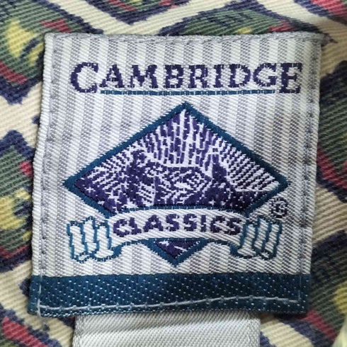 CAMBRIDGE 総柄 コットン ボタンダウン シャツ メンズ import:XL