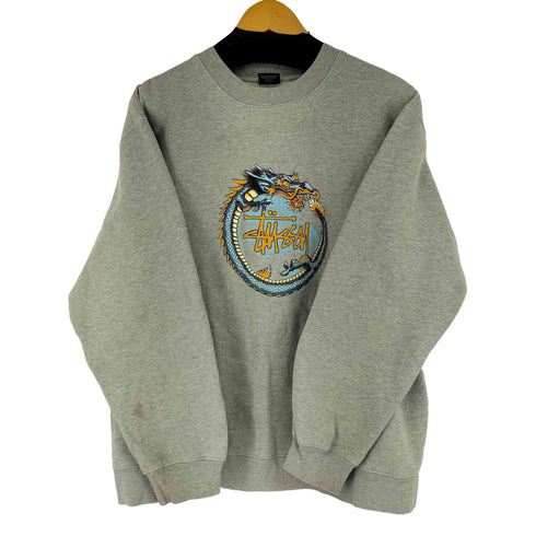 ステューシー Stussy 90s USA製 OLD 紺タグ ドラゴンスウェット メンズ JPN:M