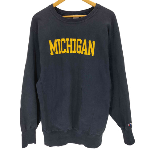 チャンピオン Champion USA製 刺繍タグ MICHIGAN フロッキープリント リバースウィーブ メンズ JPN:XL