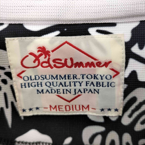Old SUmmer 総柄 半袖ゴルフポロシャツ メンズ M