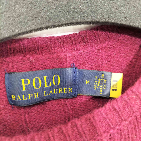 ポロラルフローレン POLO RALPH LAUREN ワンポイント刺繍ケーブルニットセーター メンズ M