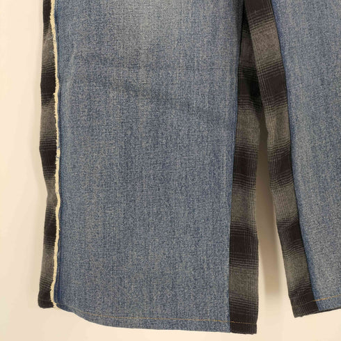 メゾンスペシャル MAISON SPECIAL Plaid Pattern Bicolor Denim Pants レディース JPN:38