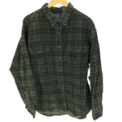 ギャップ Gap old 紺タグ コーデュロイチェックシャツ メンズ JPN:L