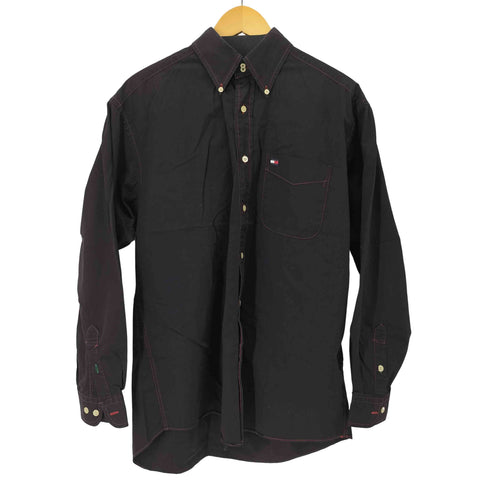 トミーヒルフィガー TOMMY HILFIGER ステッチデザインボタンダウンL/Sシャツ メンズ import:M