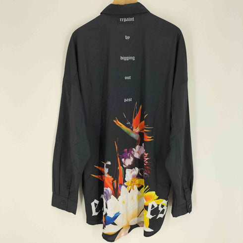 アールイーセブンサーティー RE730 EXPERIENCE& 花柄 両面プリント L/S オーバー シャツ メンズ JPN:L