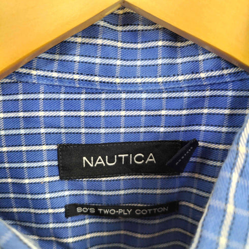 ノーティカ NAUTICA 80'S TWO-PLY COTTON ロゴ刺繍 BDチェックシャツ メンズ import:L