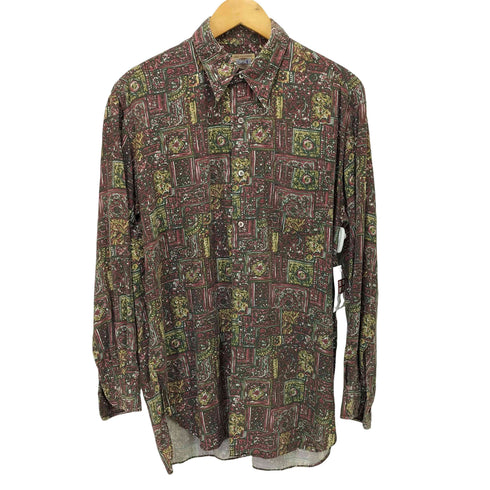 バスコ BASCO 80-90S シングルポケット L/S 総柄 シャツ メンズ import:M