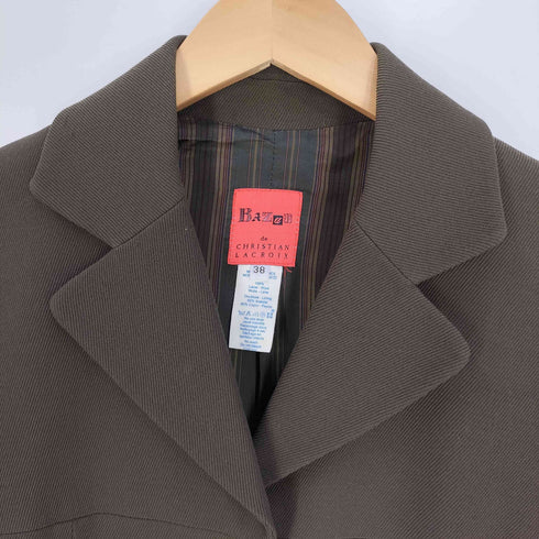 クリスチャンラクロワ Christian Lacroix BAZAR 裏地ストライプ ウール 3B テーラードジャケット レディース 38