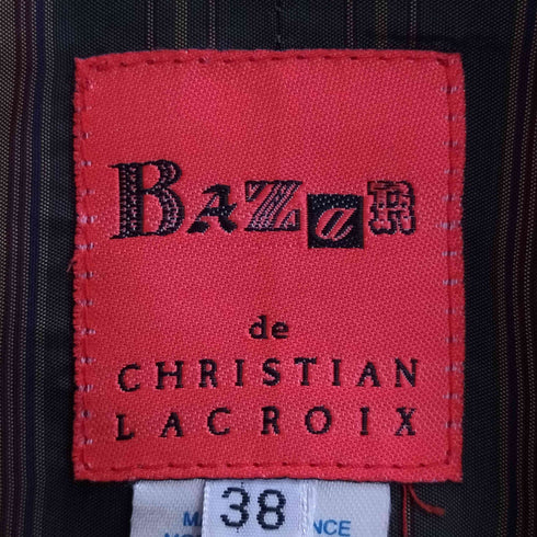 クリスチャンラクロワ Christian Lacroix BAZAR 裏地ストライプ ウール 3B テーラードジャケット レディース 38