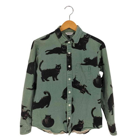 VINTAGE.E.L アニマル キャット 黒猫 プリント シャツ レディース JPN:M