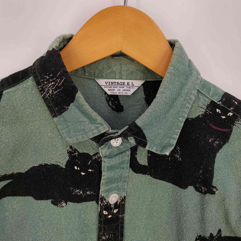 VINTAGE.E.L アニマル キャット 黒猫 プリント シャツ レディース JPN:M