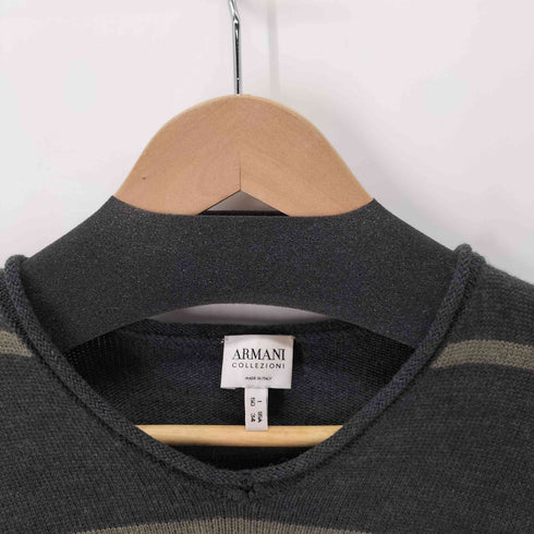 アルマーニコレツィオーニ ARMANI COLLEZIONI ロールネックボーダーウールニット メンズ EUR:50