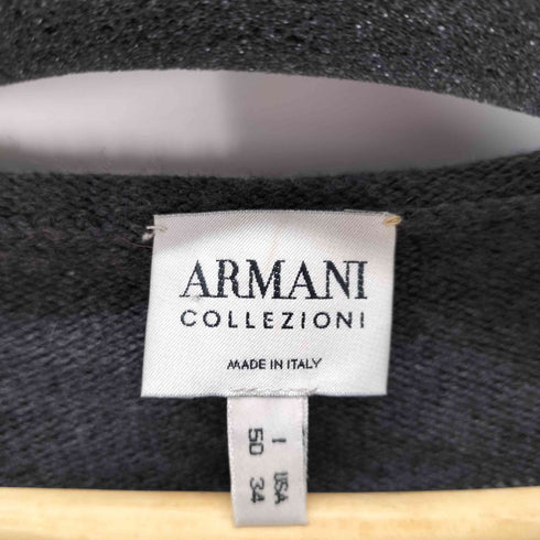 アルマーニコレツィオーニ ARMANI COLLEZIONI ロールネックボーダーウールニット メンズ EUR:50