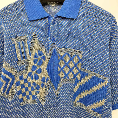 シンプルライフ SIMPLE LIFE 80-90s BY LENOWN リネン混 アクリルコットン ニットポロシャツ メンズ JPN:L