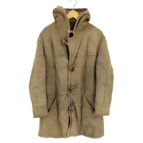 GEWACHSENES LAMMFELL VATER ドイツ トグルボタン フーデッドムートンコート メンズ EUR:54