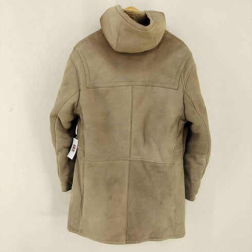 GEWACHSENES LAMMFELL VATER ドイツ トグルボタン フーデッドムートンコート メンズ EUR:54