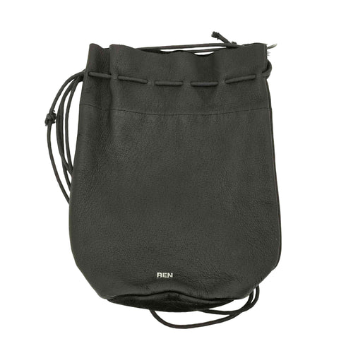 レン REN MADE IN JAPAN 巾着型 レザーショルダーバッグ メンズ