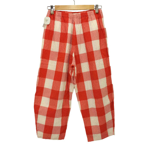 ApuntoB 22SS イタリア製 EASY PANT ブロックチェック シアサッカー イージーパンツ レディース JPN:2
