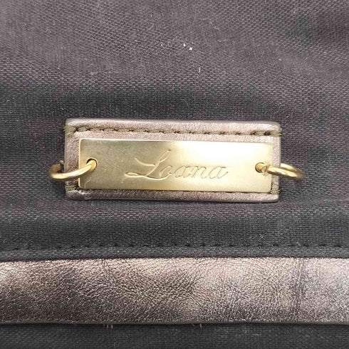 Loana がま口 ブロンズ 塗装 レザー ショルダーバッグ Y2K レディース