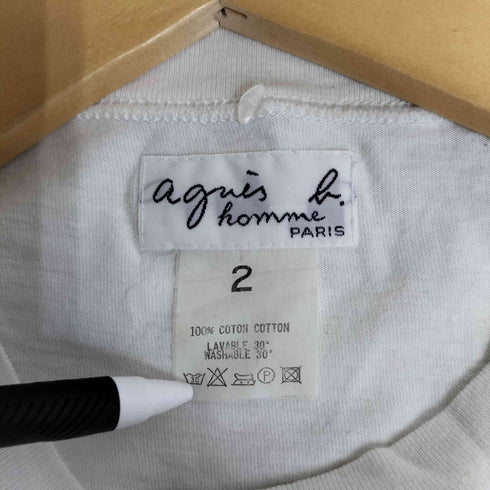 アニエスベーオム Agnes b.homme コットン 胸ポケット トカゲ クルーネックTシャツ メンズ JPN:2