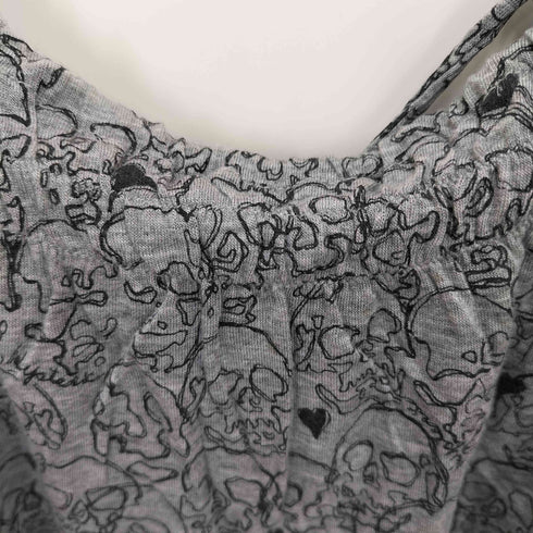 ヒステリックグラマー HYSTERIC GLAMOUR 00S 総柄 スカル プリント モダール キャミ ワンピース Y2K レディース FREE