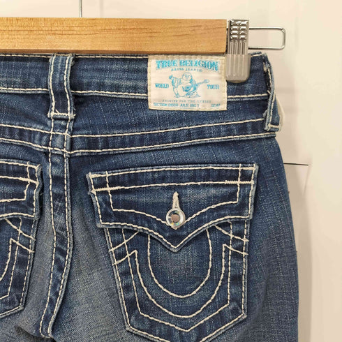 トゥルーレリジョン TRUE RELIGION MADE IN USA スワロフスキーボタンデニムパンツ y2k レディース US:23