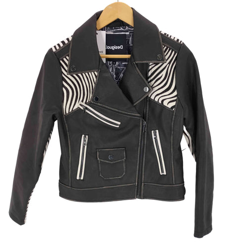 デシグアル Desigual ゼブラ バイカージャケット レディース JPN:S