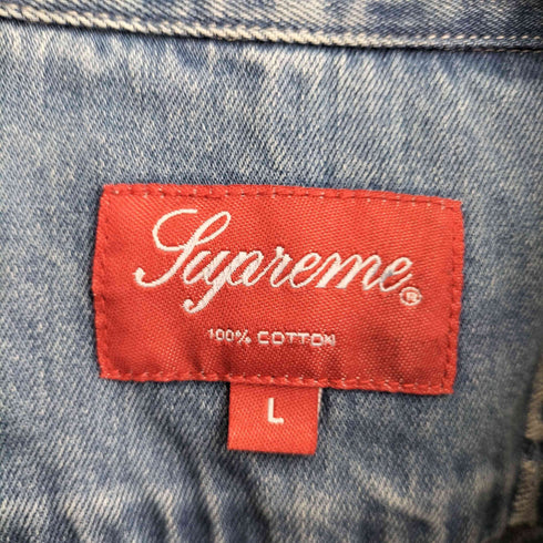 シュプリーム Supreme 20AW Logo Stripe Jacquard Denim Shirt メンズ import:L