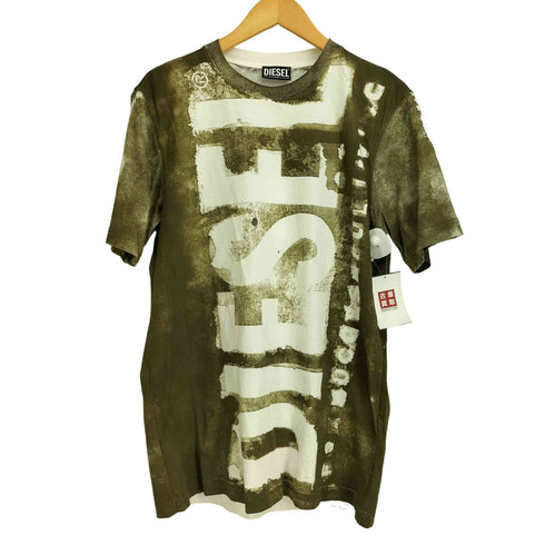 ディーゼル DIESEL ペイント ロゴ クルーネック 半袖 Tシャツ メンズ import:M