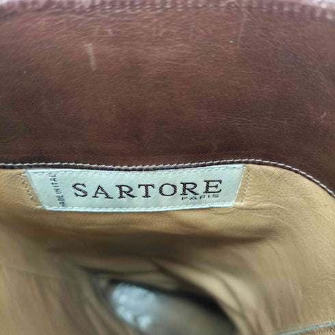 サルトル SARTORE イタリア製 ベルト装飾 レザー ロングブーツ レディース EUR:36