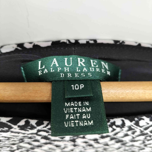 ローレンラルフローレン LAUREN RALPH LAUREN 総柄 ドレープ ひざ丈ワンピース レディース 10P