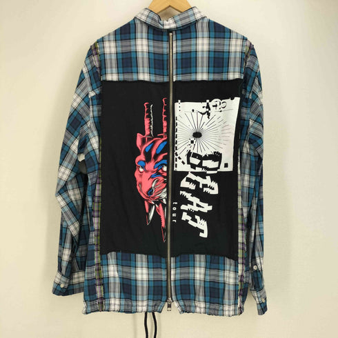 ディーゼル DIESEL リメイク加工 ワッペン チエック シャツ コーチジャケット メンズ